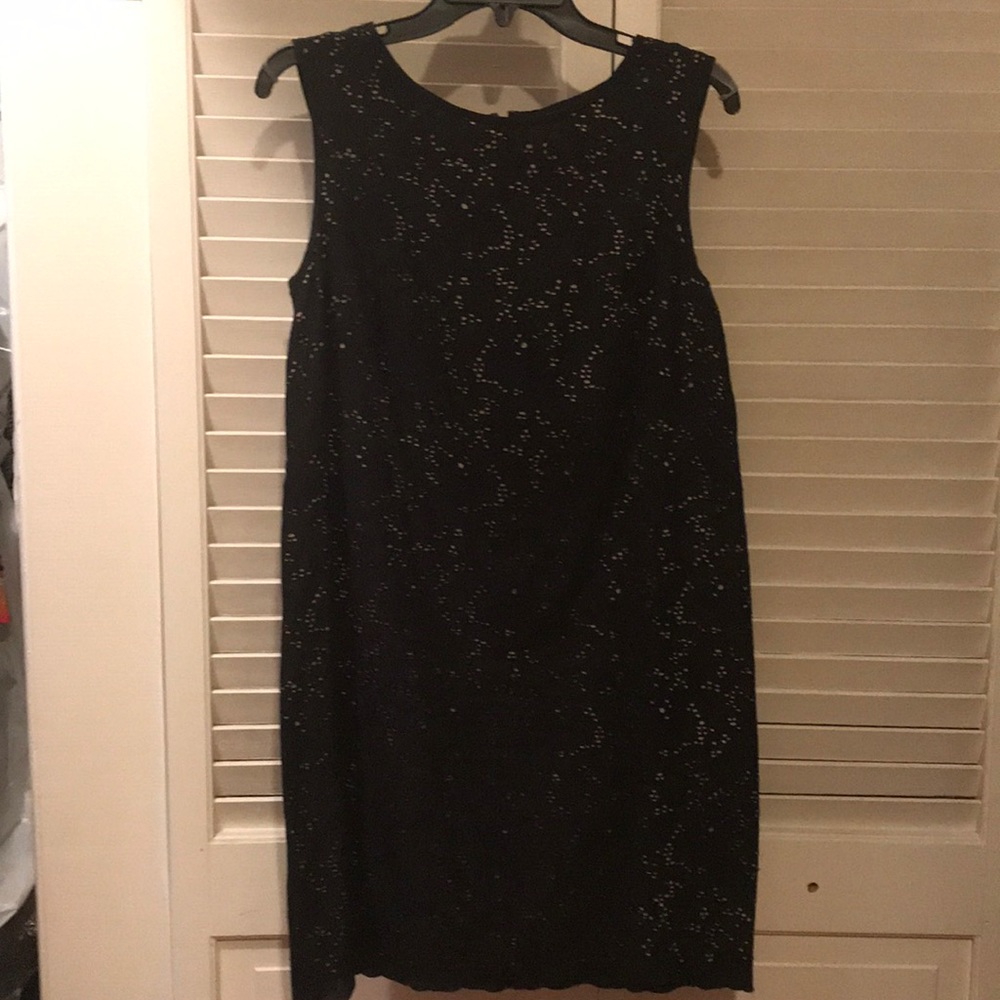Black lattice lace dress
